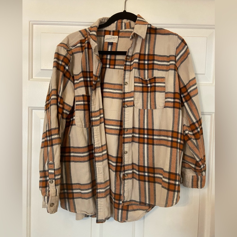 Tan plaid button up jacket